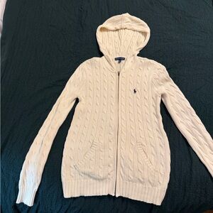 Ralph Lauren Women's Ivory Hooded Cardigan